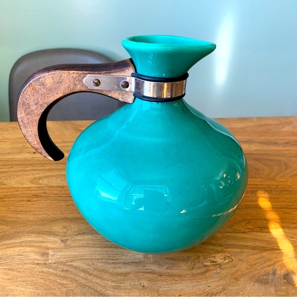 Metlox Vintage Other - Metlox Pottery 238 Carafe Coffee Jug Vintage Ceramic Wooden Handle and Stamp